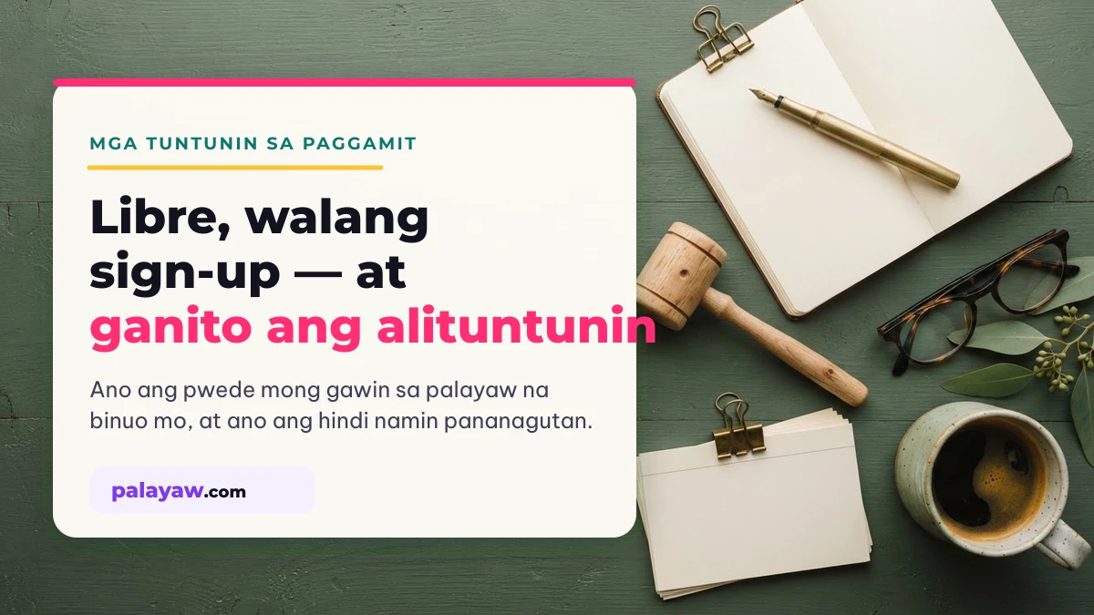 Mga tuntunin sa paggamit ng Palayaw.com — libre at walang sign-up