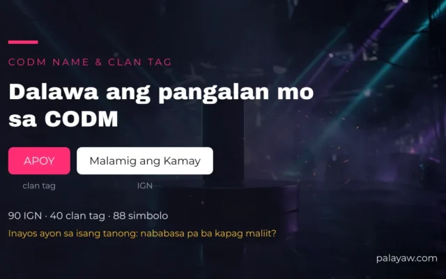 CODM Name: 90 IGN, 40 Clan Tag at 88 Simbolo na Kasya