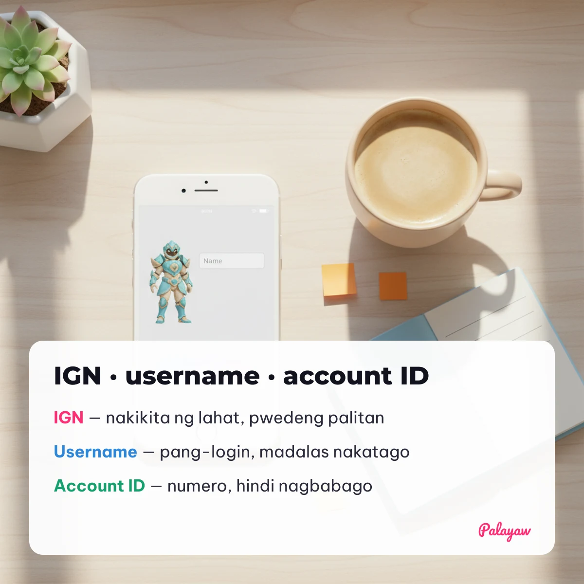 IGN vs username vs account ID: what each one is and which one you can change