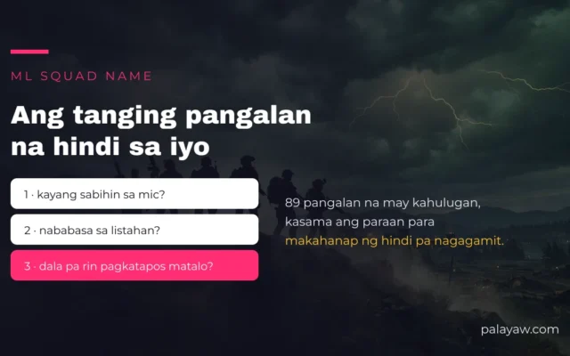 ML squad name: 89 na may kahulugan at kung paano makahanap ng libre